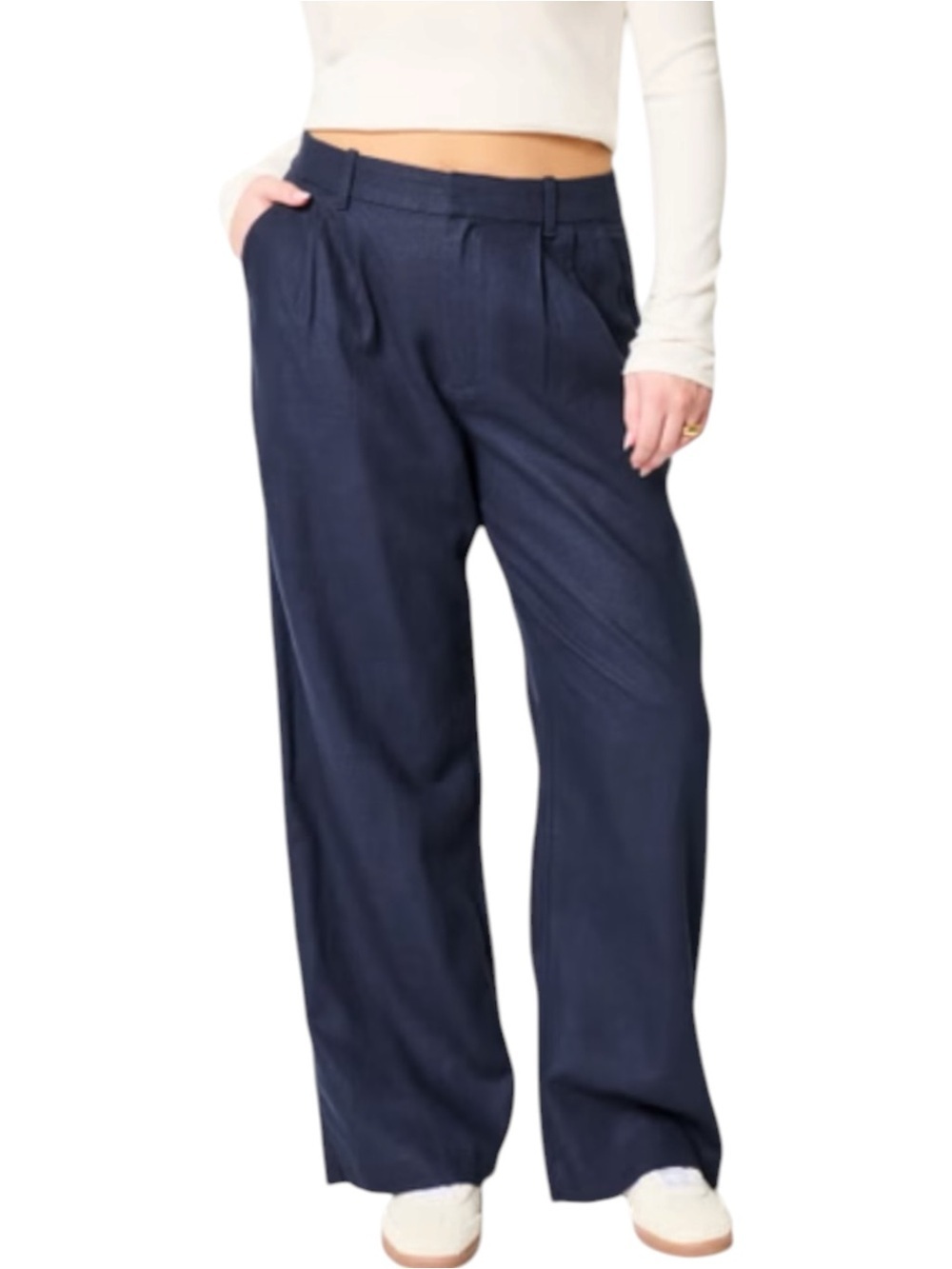 Hollister Ultra High Rise Wide Leg Pants XL Navy Flowy Lounge Casual Chic